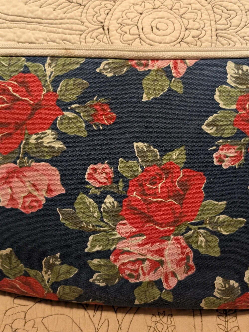 Canvaslife Laptop Bag, Navy with Red & Pink Roses